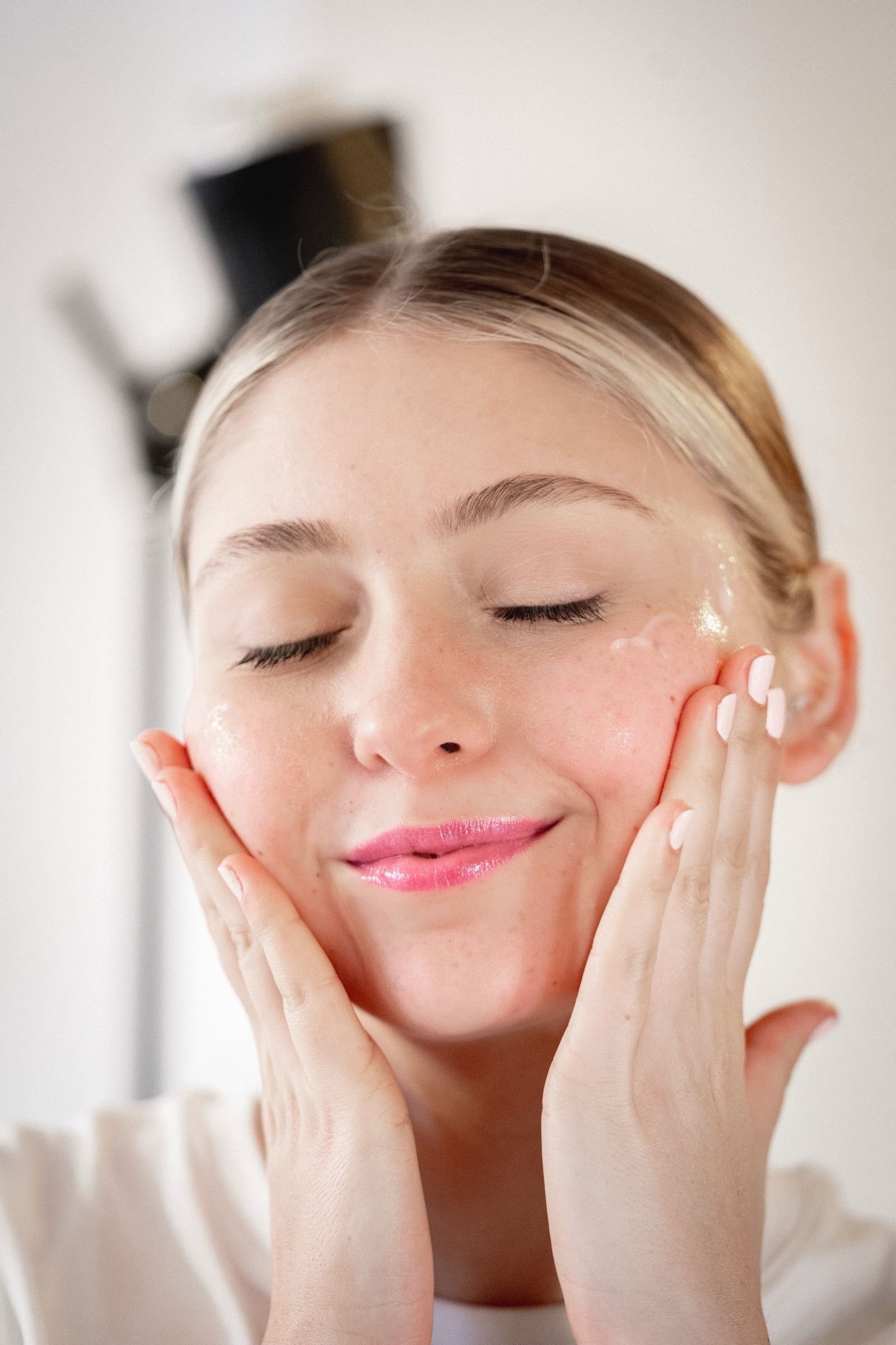 Illustrative professional facial care session